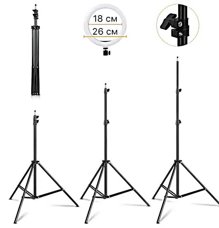 Кольцевая лампа Ring Fill Light QX-260T LED USB 5V со штативом 26 см (LRFL-26T) - фото 8 Кольцевая лампа Ring Fill Light QX-260T LED USB 5V со штативом 26 см (LRFL-26T) - фото 8