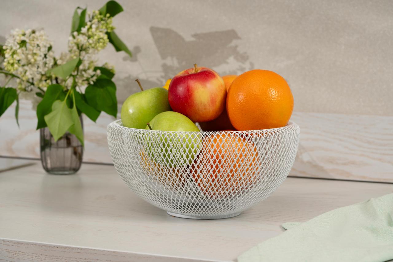 Фруктовниця кошик Ardesto AR0902W Midori метал 25х25х12 см Білий (2387913430) - фото 5