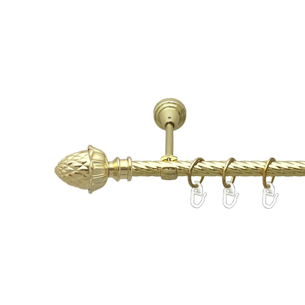 Карниз Orvit Цинара металевий однорядний відкритий скручена труба кільце металеве 16 мм 200 см Золото (00-00024869)