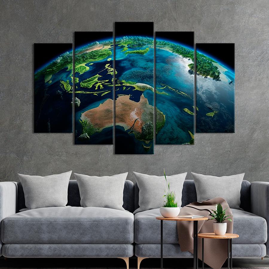 Картина космос Зелёная планета Земля 137x85 см (A1308-5)