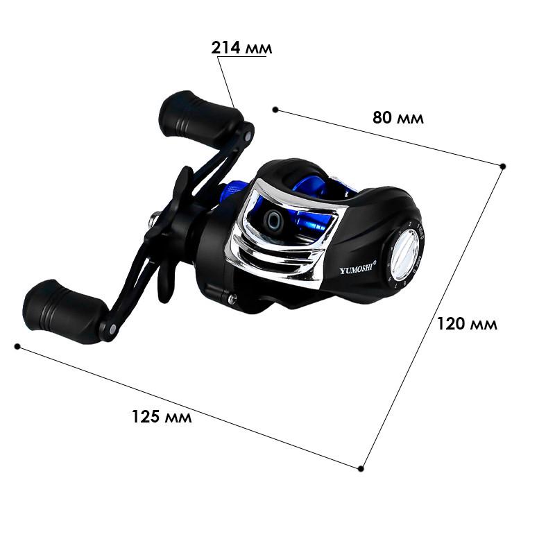 Катушка мультипликаторная Yumoshi AK 200 Black-Blue Right - фото 5 Катушка мультипликаторная Yumoshi AK 200 Black-Blue Right - фото 5