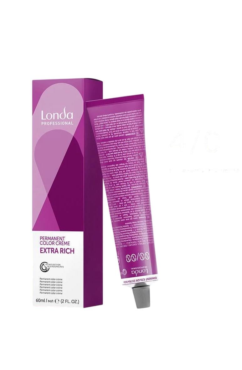 Стойкая краска для волос Londa Professional Permanente Color 4/0 Средний брюнет 60 мл