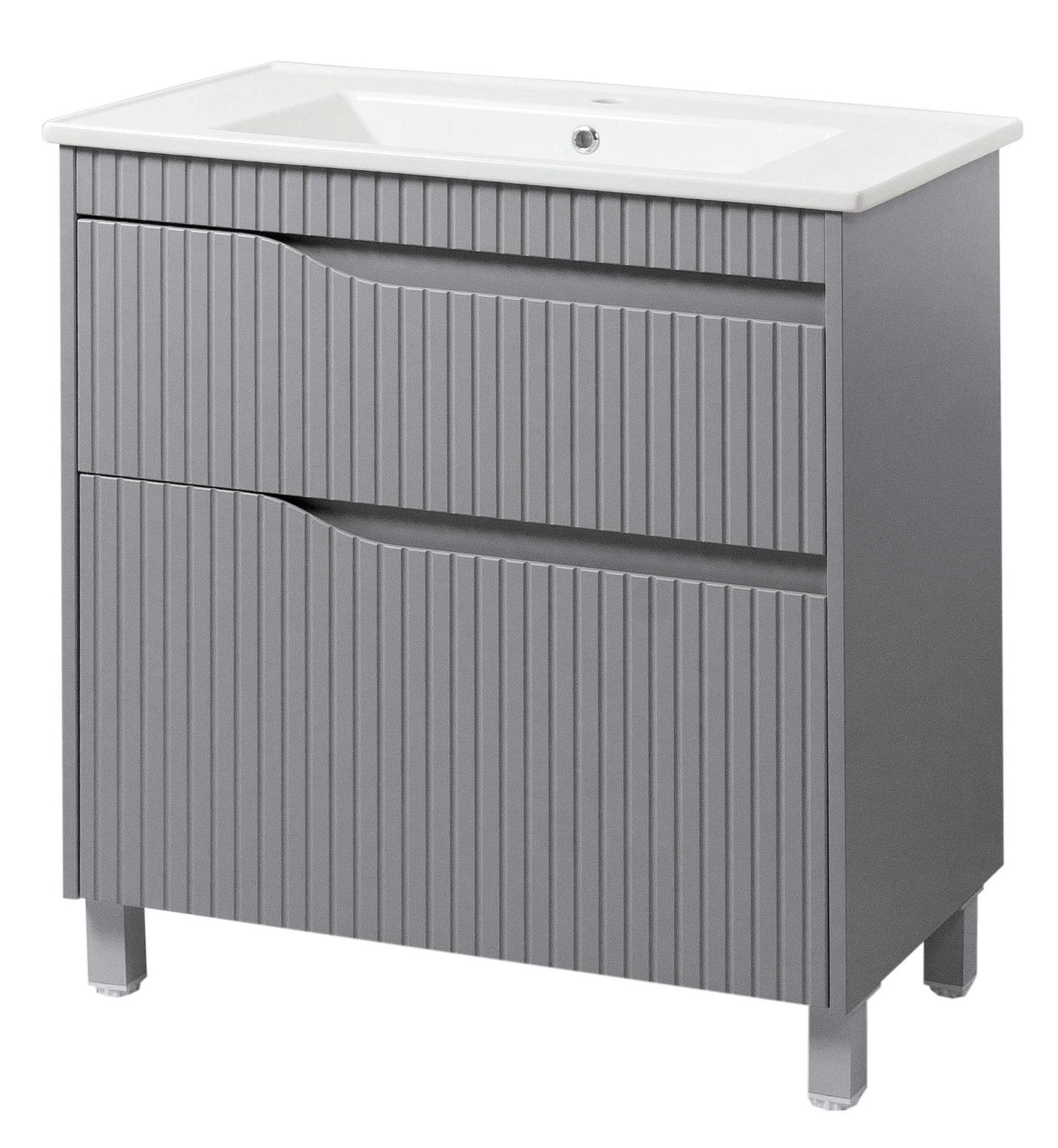 Тумба ЮВВІС Florence ТНБ-2 Д з умивальником Vesta 80 см Бетон матовий (UVV104)