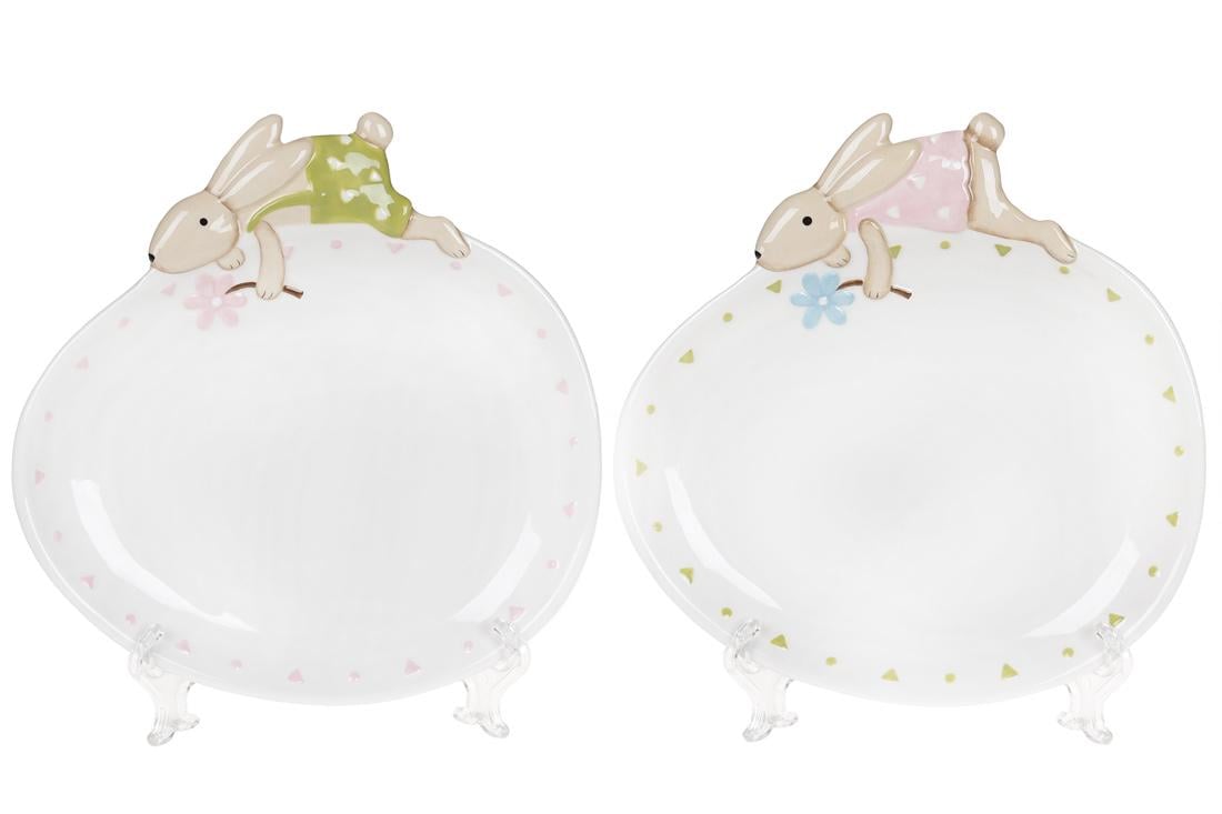 Тарілка керамічна BonaDi Милі Зайчики 4 шт. (834-847)