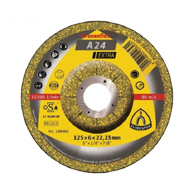 Круг зачисний Klingspor EXTRA 188466 увігнутий 125х6 мм A24 (188466)
