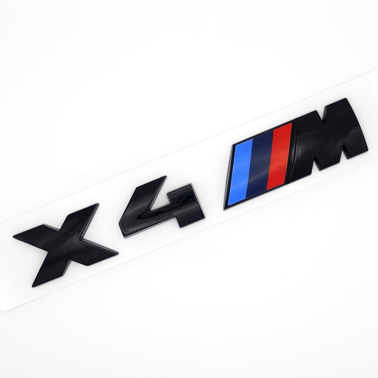 Емблема напис X4 M BMW 17х2,7 см ABS Чорний глянцевий (3038100449)