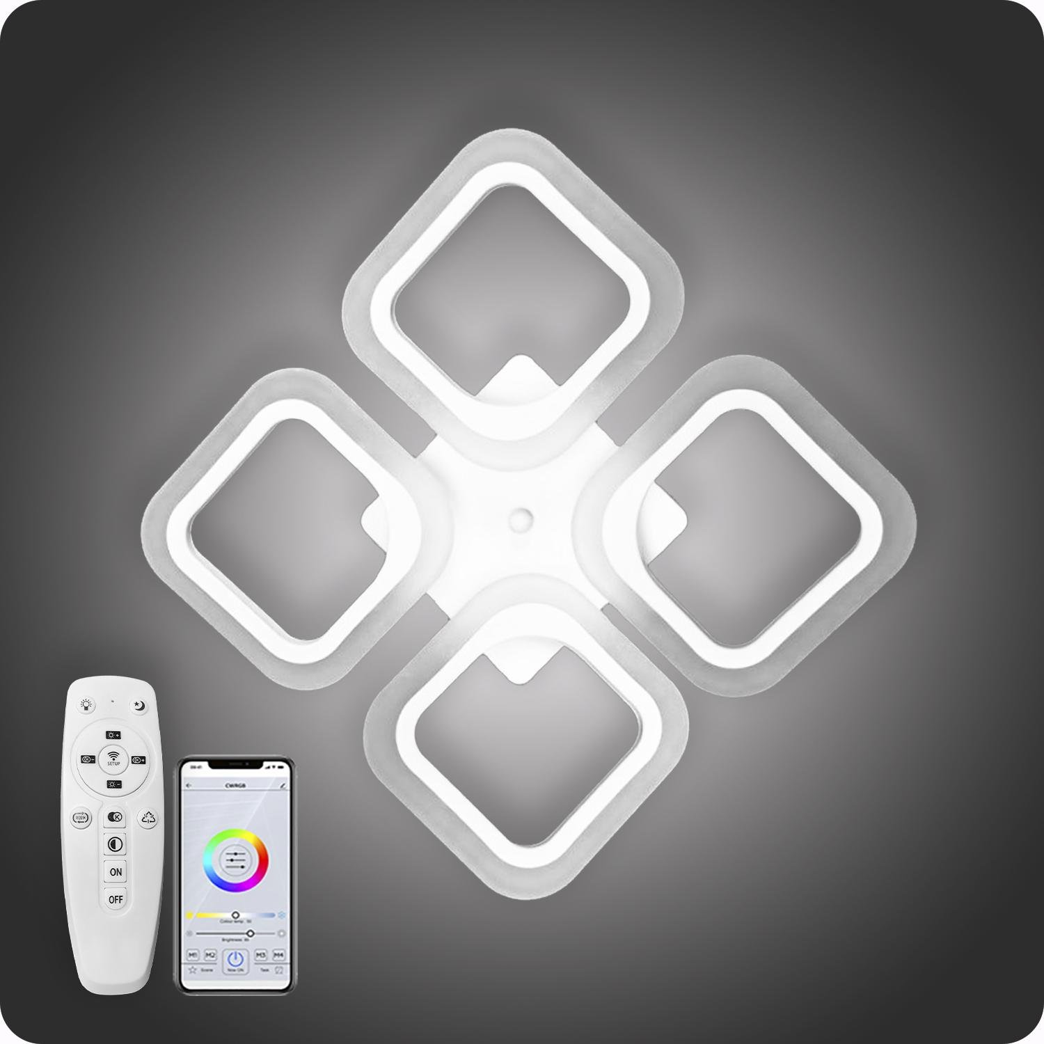 Люстра світлодіодна 517 Dlight з пультом 55 Вт Білий (01774) - фото 5 Люстра світлодіодна 517 Dlight з пультом 55 Вт Білий (01774) - фото 5