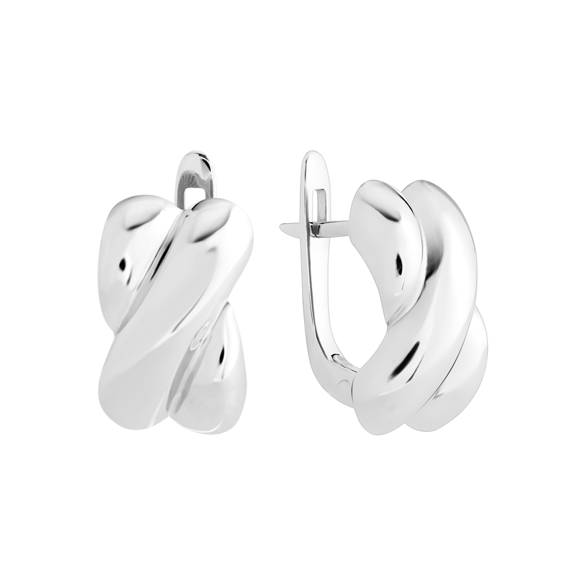 Серьги серебряные классические полукруги