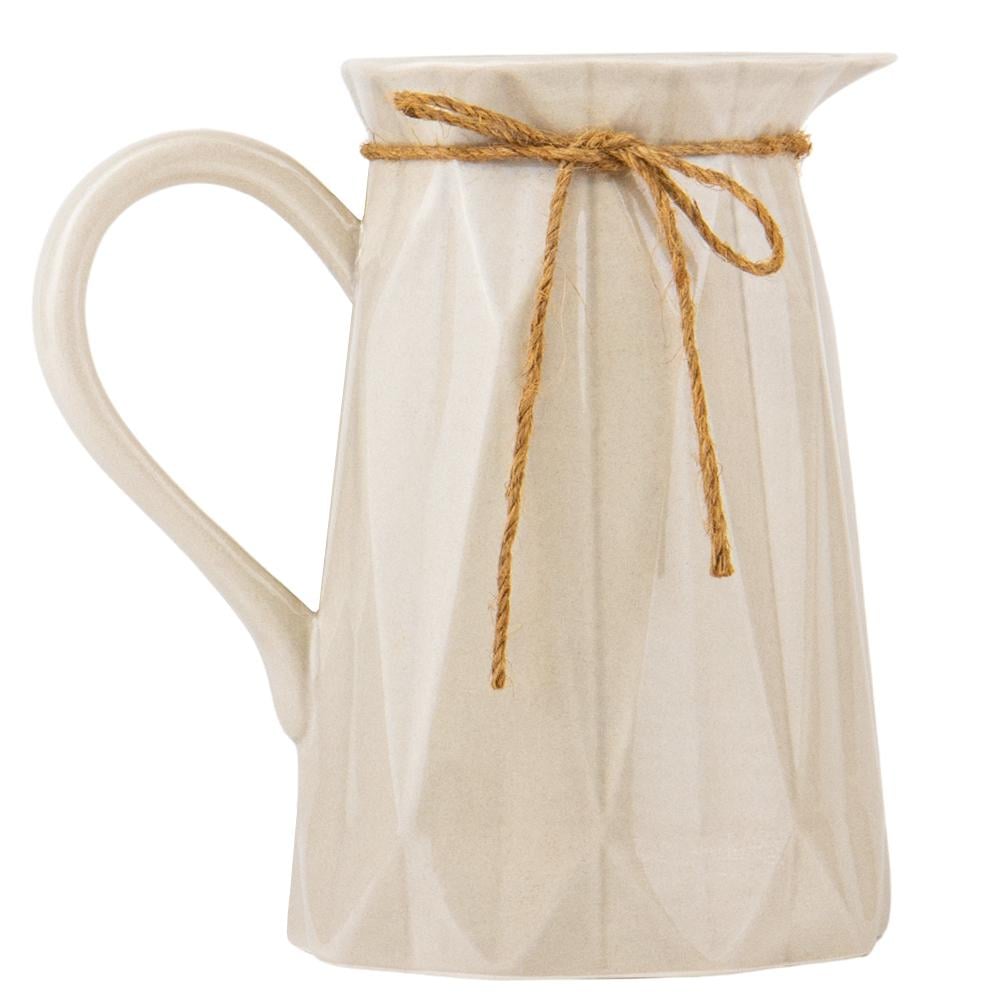 Ваза керамическая Elisey Цветочный кувшин 17,5 см Бежевый (9053-016)