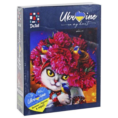Пазлы White cat in the pink wreath (2992352381)