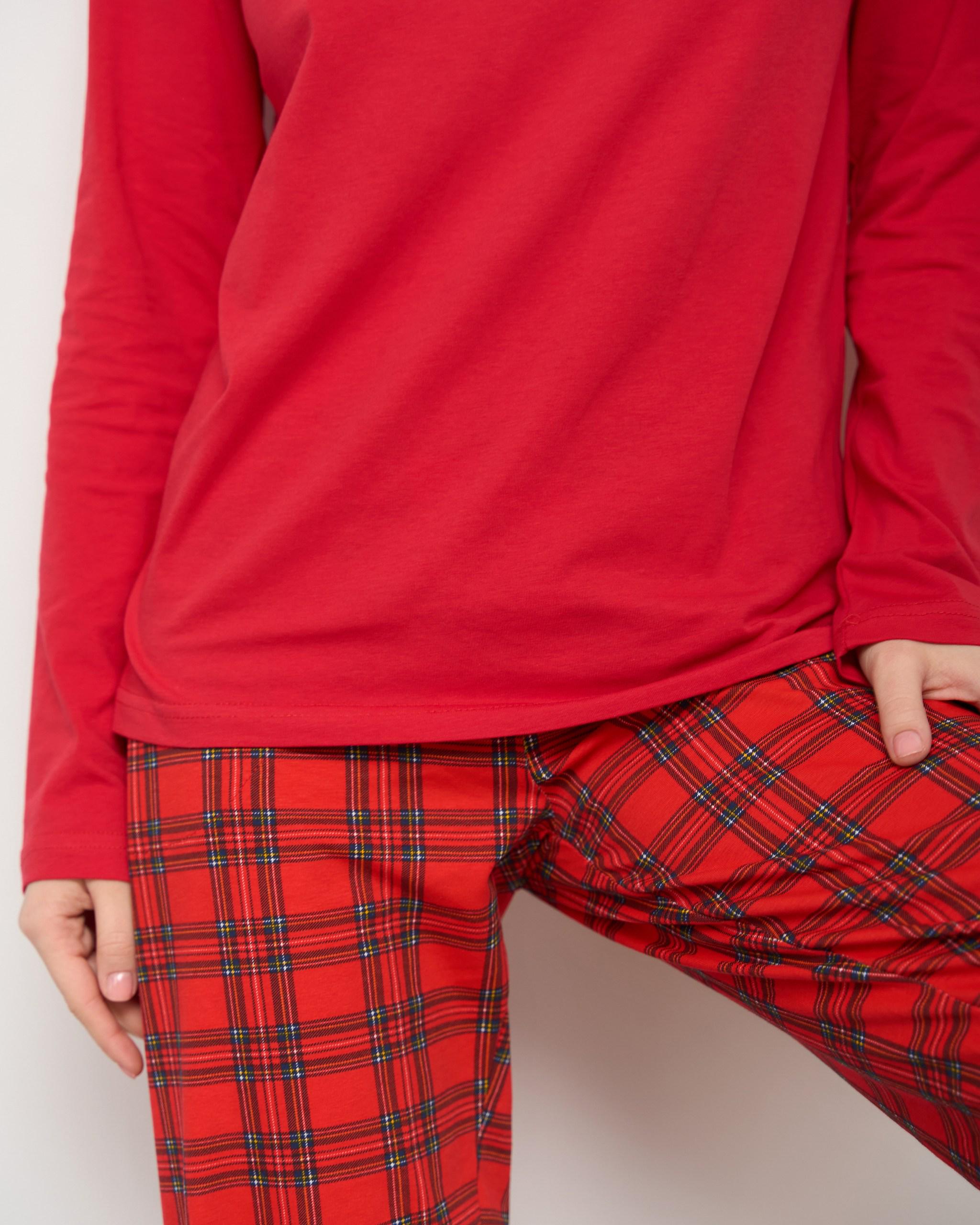 Пижама женская с брюками Family look Купидончик L Красный (96702) - фото 3 Пижама женская с брюками Family look Купидончик L Красный (96702) - фото 3