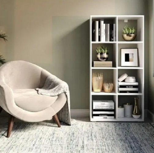 Стеллаж для книг и декора на 8 ячеек Белый (P10) - фото 3