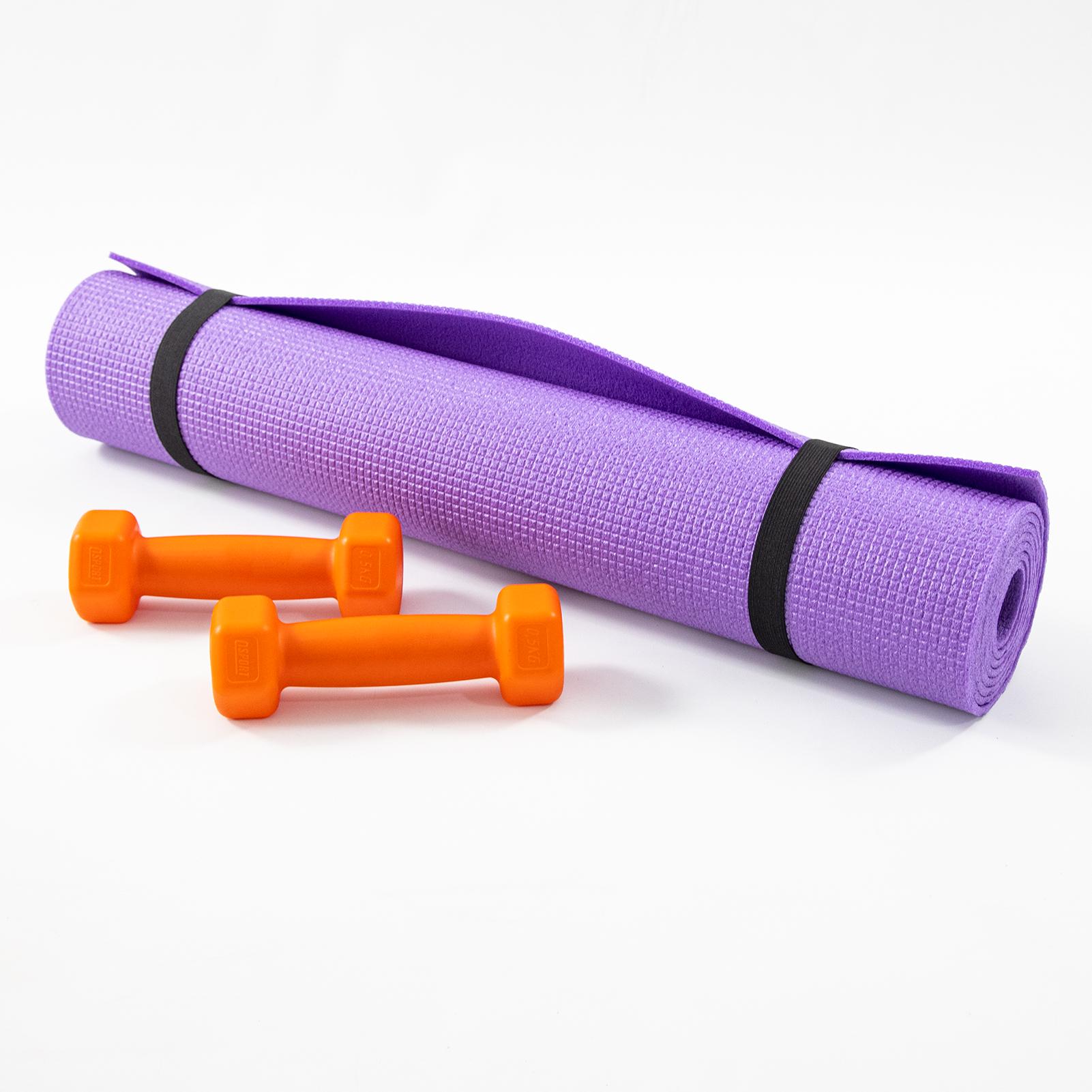 Килимок для йоги та фітнесу та гантелі для фітнесу 2 шт. по 0.5кг Osport Set 80 Фіолетово-оранжевий (n-0110) - фото 5 Килимок для йоги та фітнесу та гантелі для фітнесу 2 шт. по 0.5кг Osport Set 80 Фіолетово-оранжевий (n-0110) - фото 5