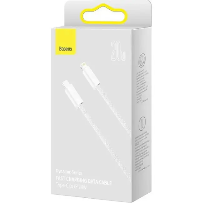 Кабель BASEUS Dynamic Series Fast Charging Cable Type-C to Lightning CALD000102 20W 2 м White - фото 5