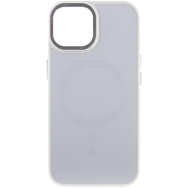 Противоударный чехол TPU+Glass Sapphire Midnight Open Camera with MagSafe для Apple iPhone 15 Plus (6.7") Белый