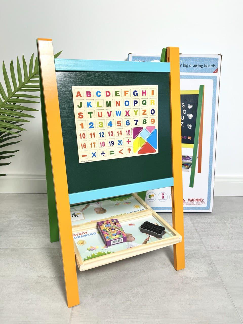 Детский мольберт двухсторонний магнитный напольный с полочкой - фото 7 Детский мольберт двухсторонний магнитный напольный с полочкой - фото 7