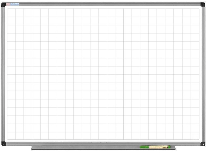 Дошка магнітно-маркерна UkrBoard в клітку алюмінієва рама 90х120 см Білий (UB90x120Wk)