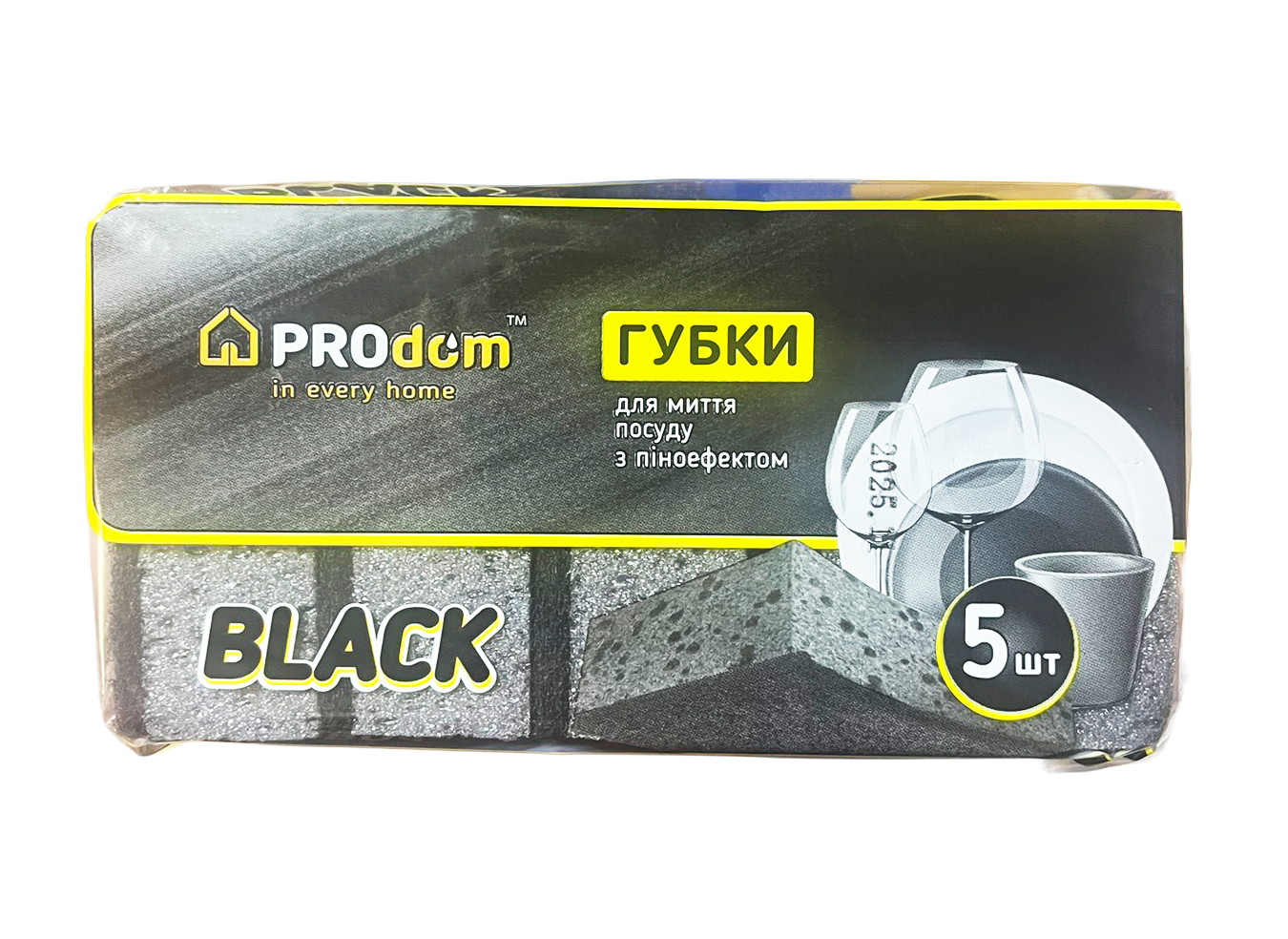 Губки для мытья посуды Prodom 5 шт. Black (133206) Губки для мытья посуды Prodom 5 шт. Black (133206)
