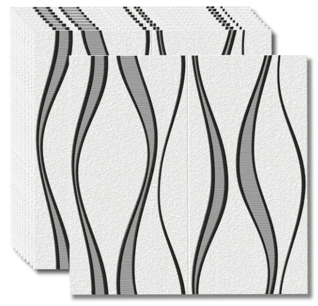 3D-панель самоклеящаяся декоративная белые волны 700x700x3 мм 3D-панель самоклеящаяся декоративная белые волны 700x700x3 мм