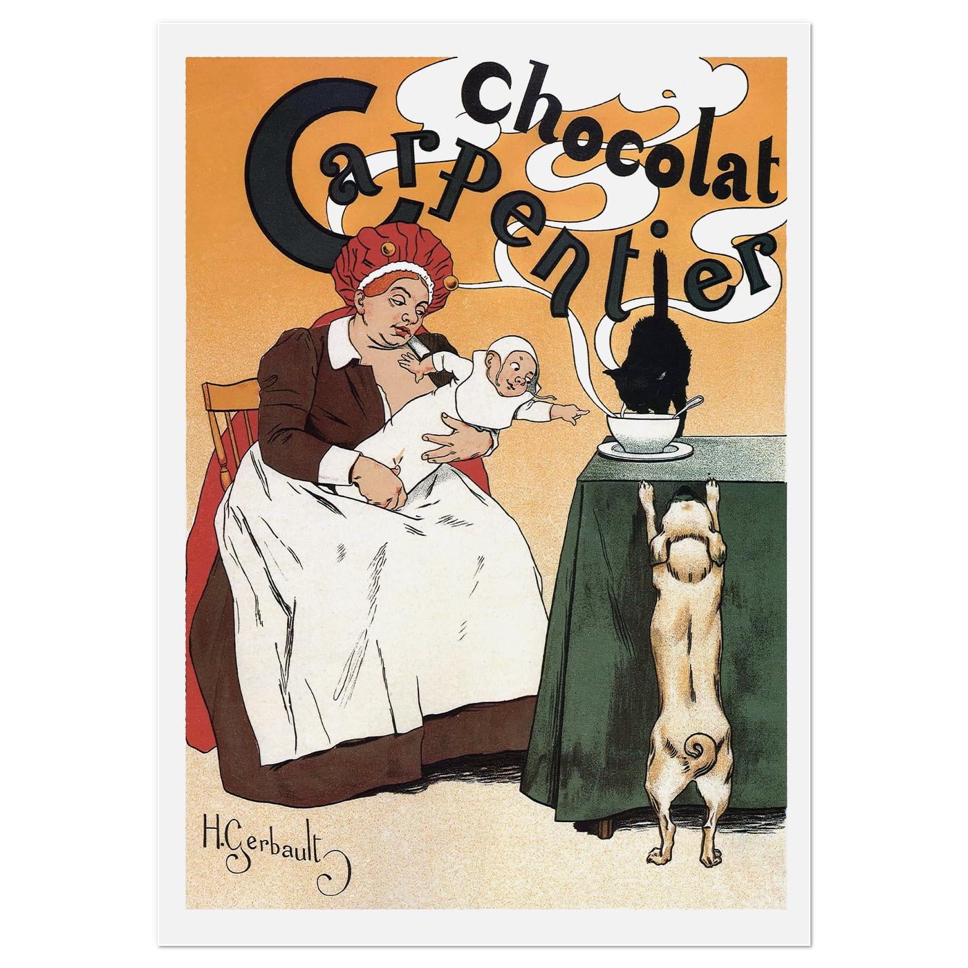 Плакат винтажный Chocolat Carpentier 1897 52x82 см (0264)