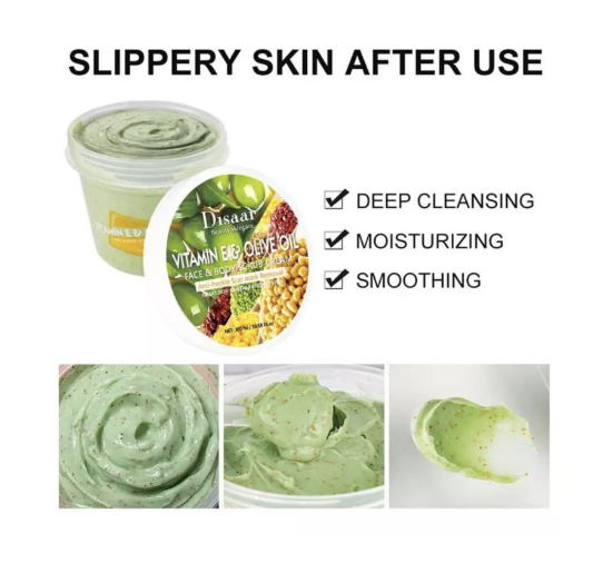 Крем-скраб для тіла Disaar Face & Body Scrub Cream вітамін Е і оливкове масло 300 мл - фото 2