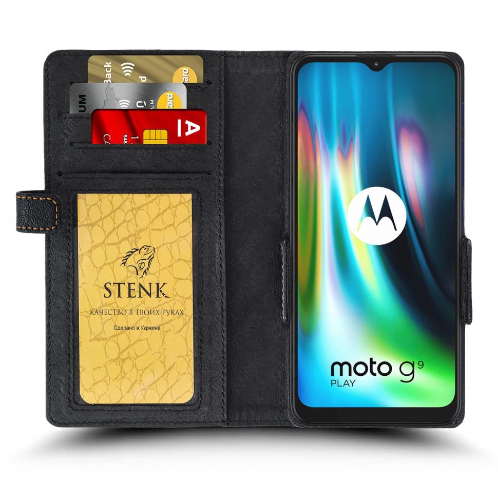 Чехол книжка Stenk Wallet для Motorola Moto G9 Play Черный (67265)