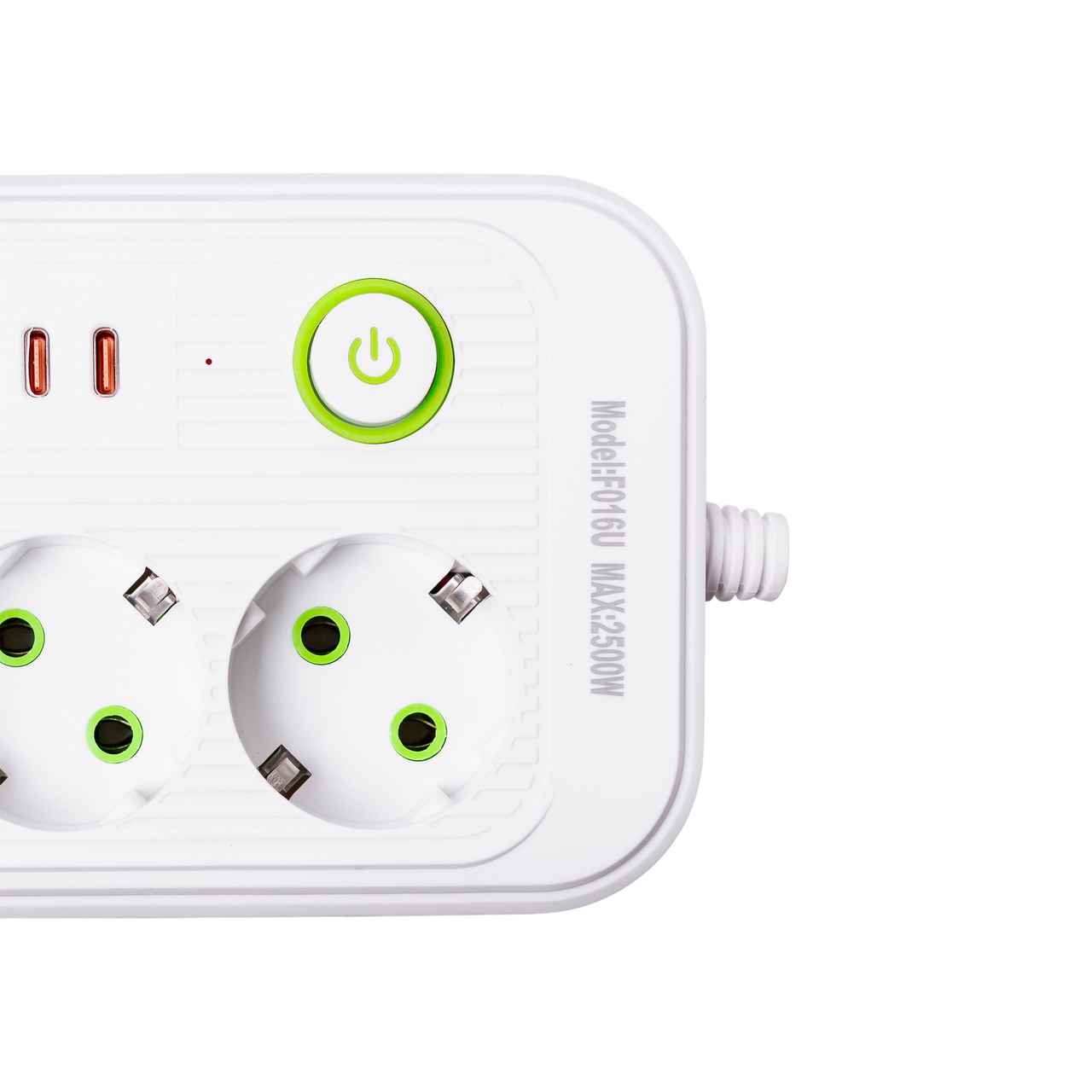 Удлинитель F16 на 3 розетки 4 usb 2 type-c и кнопкой отключения 2,7 м Белый (HP-5-19) - фото 5