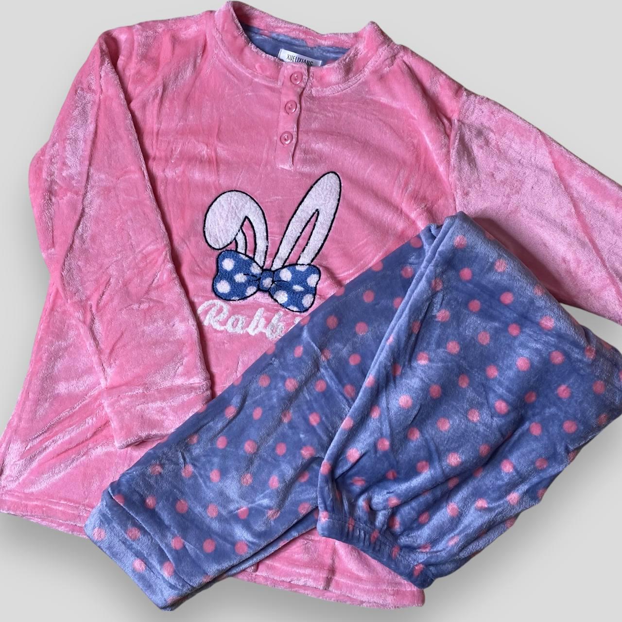 Пижама женская плюшевая Rabbit с ушами теплая L (X12595) - фото 4 Пижама женская плюшевая Rabbit с ушами теплая L (X12595) - фото 4