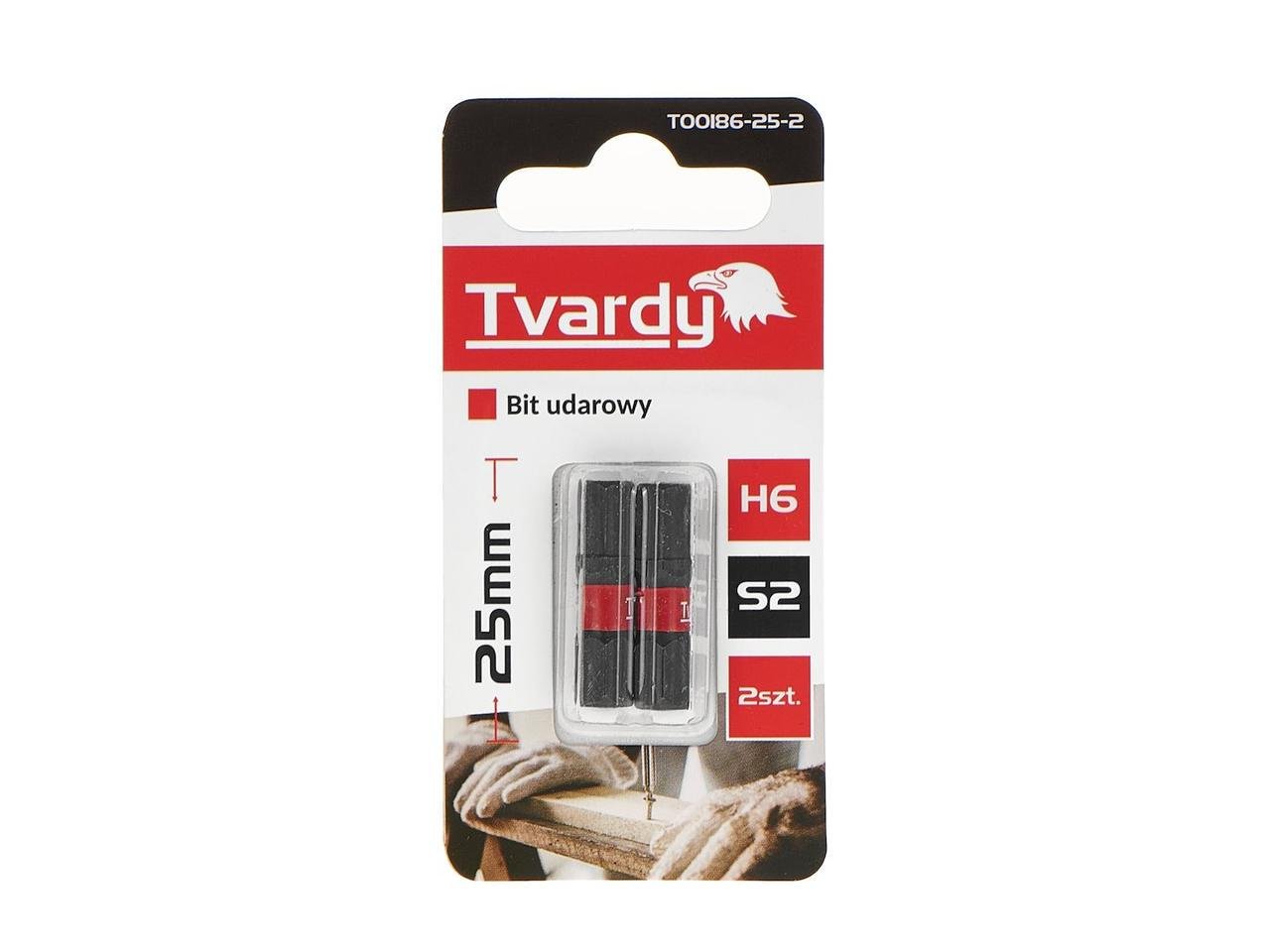 Біта удана Tvardy Hex H6 x 25 мм (T00186-25-2) - фото 1 Біта удана Tvardy Hex H6 x 25 мм (T00186-25-2) - фото 1
