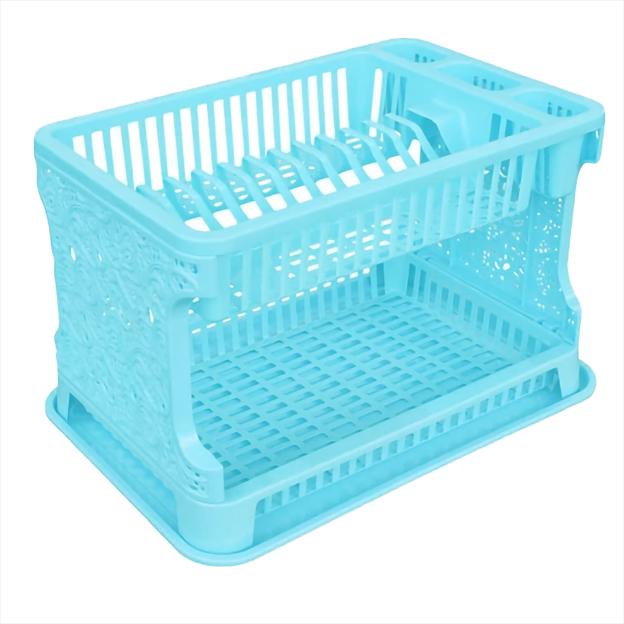 Сушилка для посуды Efe plastics двухъярусная ажурная Мятная (MR12618)
