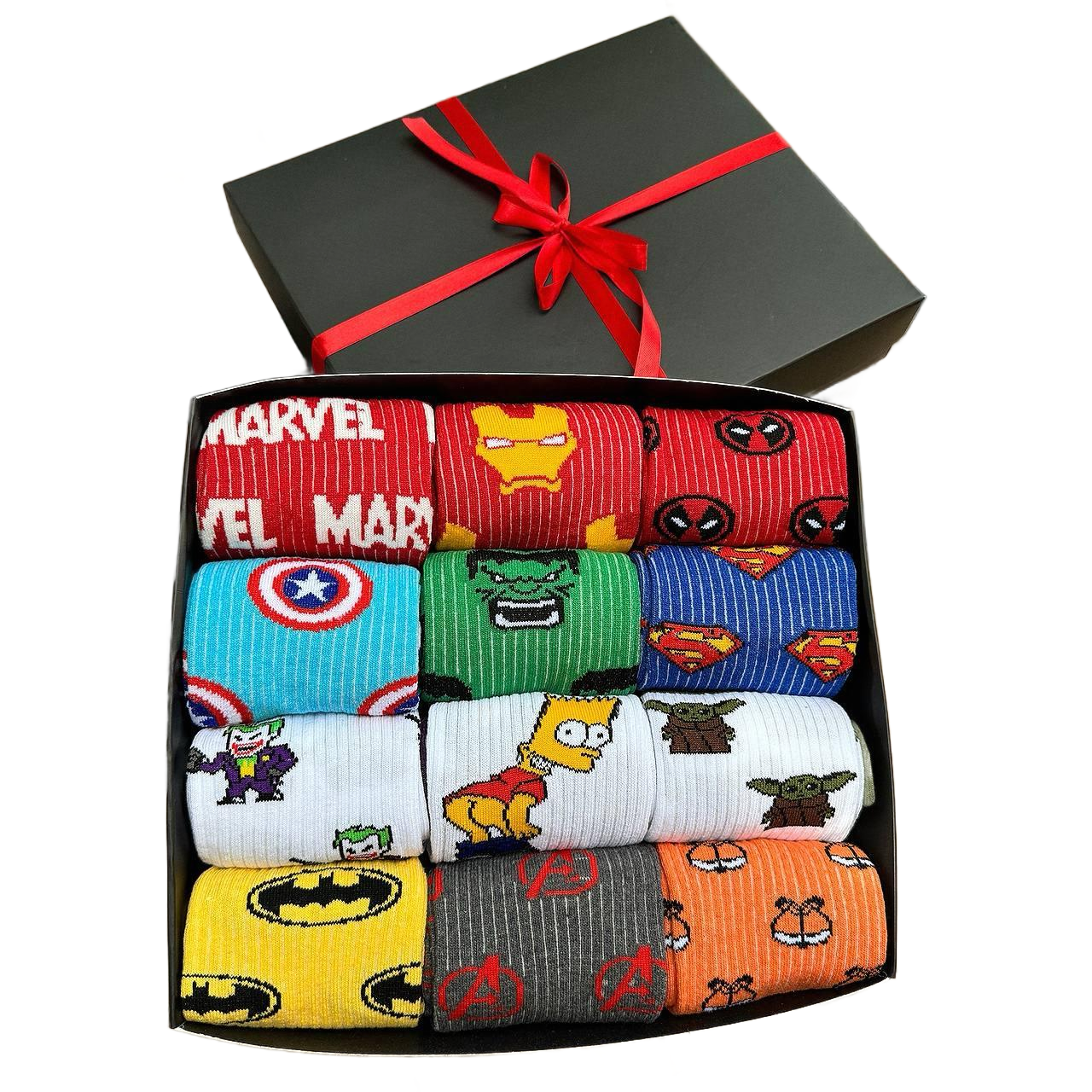 Набор носков мужских с рисунком в подарочной коробке 12 пар р. 40-45 (26945989) Набор носков мужских с рисунком в подарочной коробке 12 пар р. 40-45 (26945989)