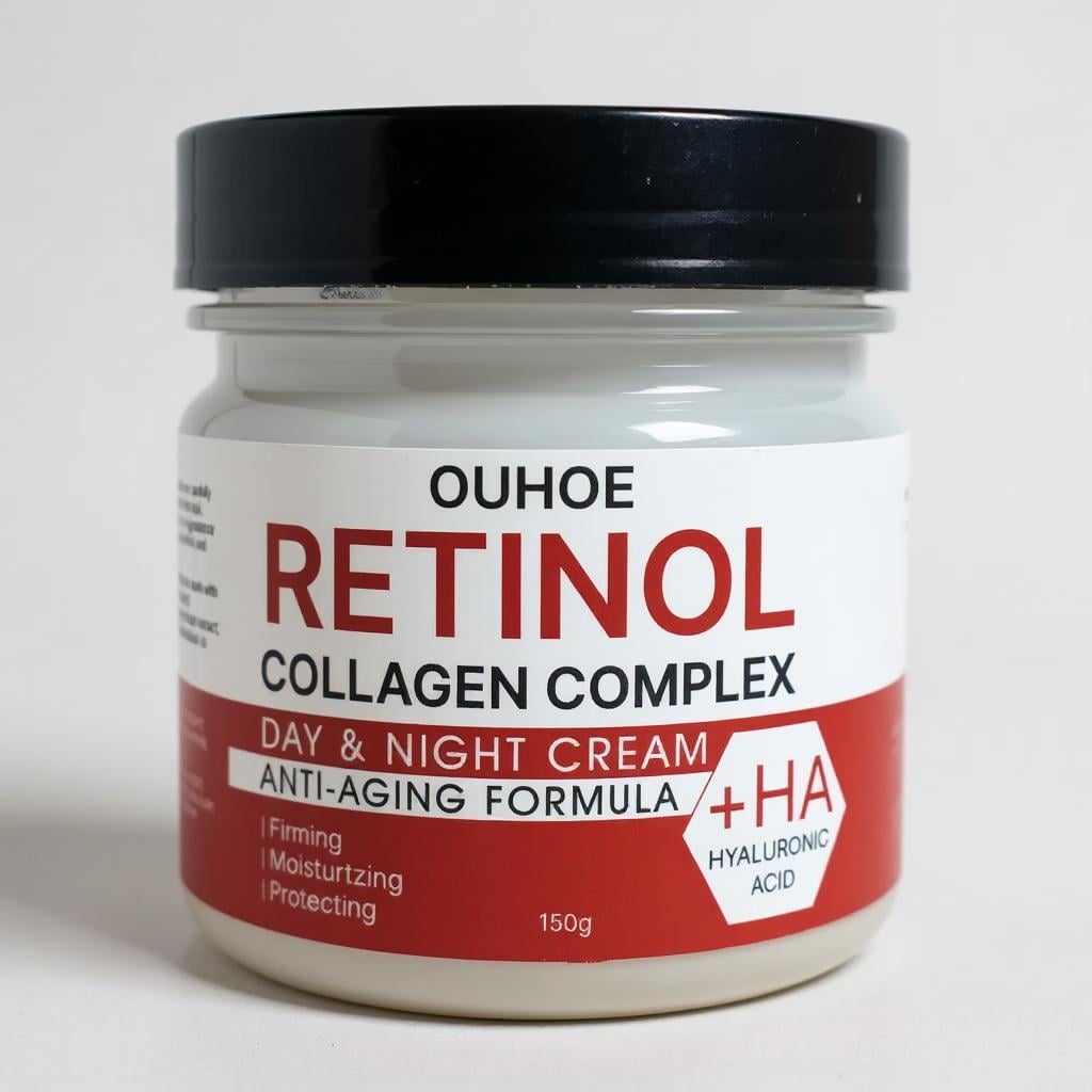 Крем для лица антивозрастной от морщин OUHOE Retinol Collagen Complex увлажняющий омолаживающий уход 150 г