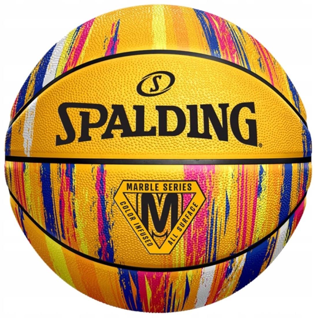 М'яч баскетбольний гумовий Spalding NBA Marble р. 7 Уellow (84401Z)