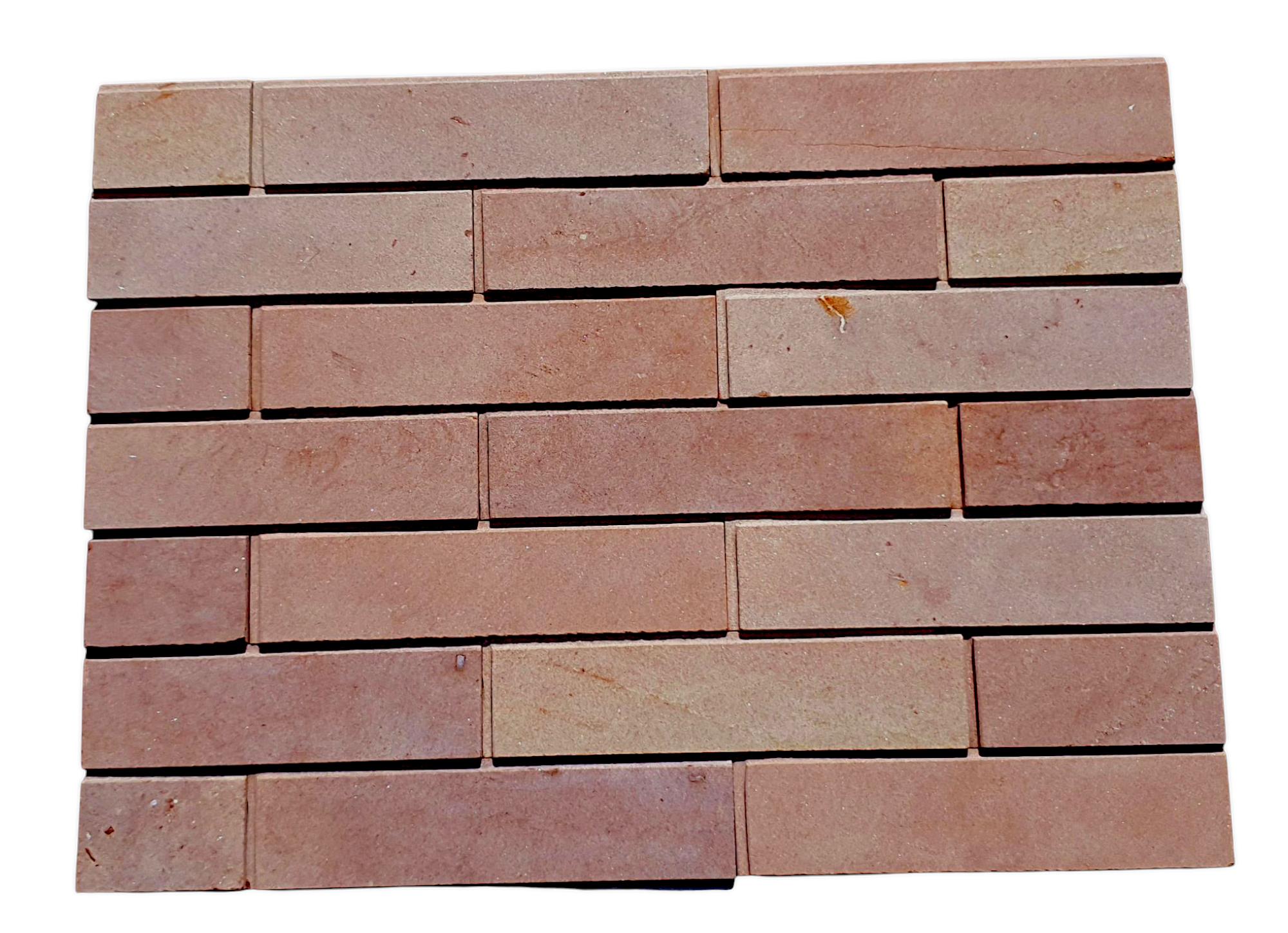 Плитка пиляна 6х25 см для фасаду та каміна з каменю пісковика STONELAK RED POLLY 1 м.кв./1 палета 10 м.кв.
