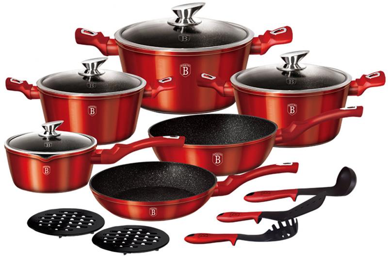 Набір кухонного посуду Berlinger Haus Burgundy 15 пр. (BH-1226N)
