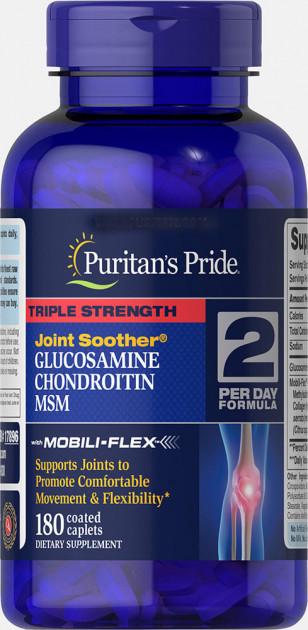 Хондропротектор Glucosamine/Chondroitin & MSM Triple Strength Joint Soother 180 каплет