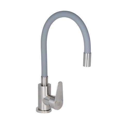 Змішувач для кухні Lidz Vida 015F3 з гнучким виливом k35 Grey (LDVID015F3GRE43356)