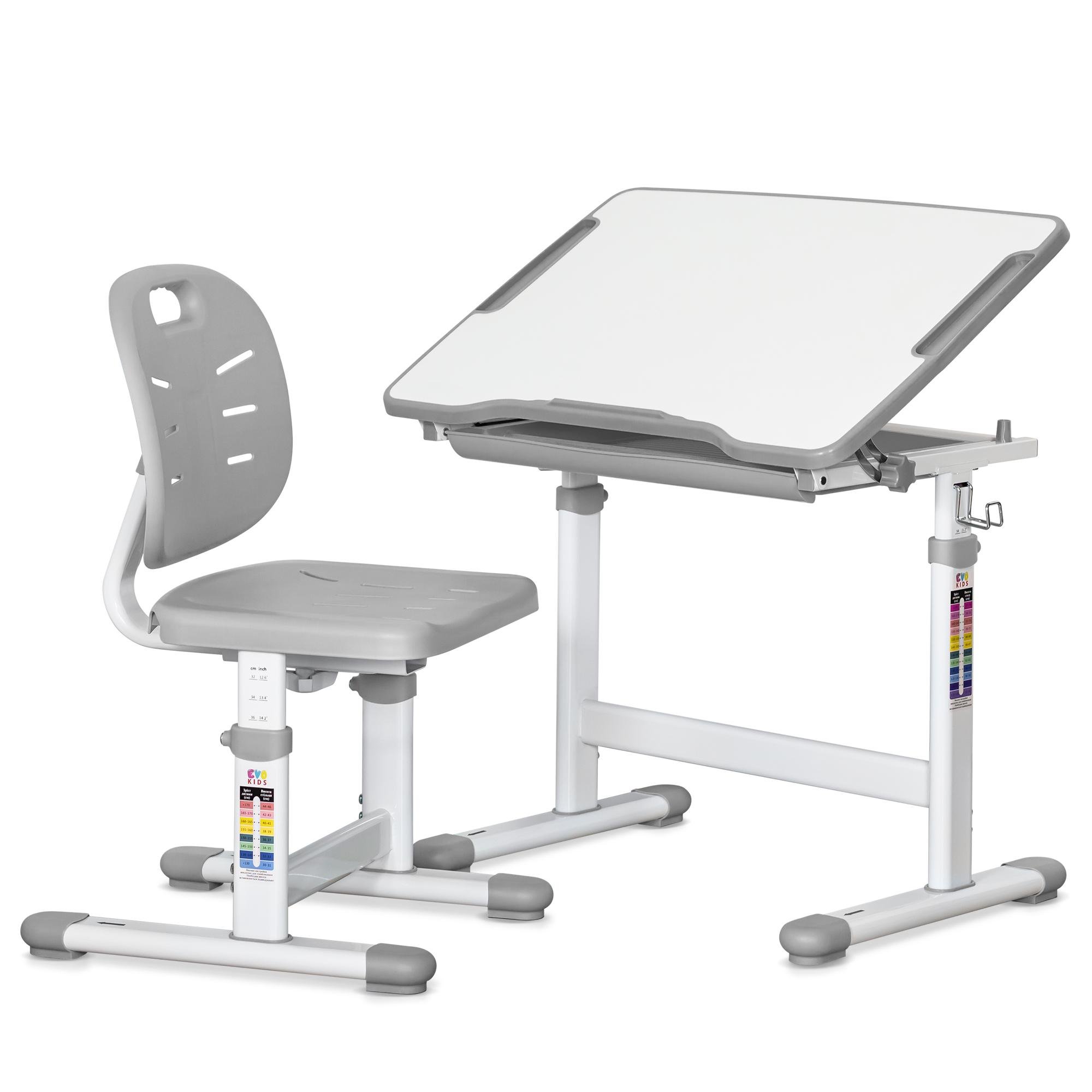 Комплект стіл та стілець Evo-kids Evo-05 Ergo Grey (Evo-05 Ergo G)