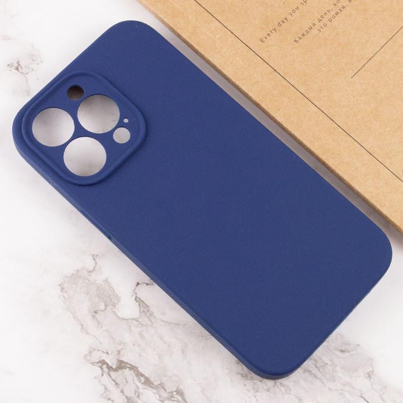 Протиударний чохол Silicone Case Full Camera Protective (AA) NL для Apple iPhone 15 Pro Max (6.7") Синій / Deep navy - фото 3