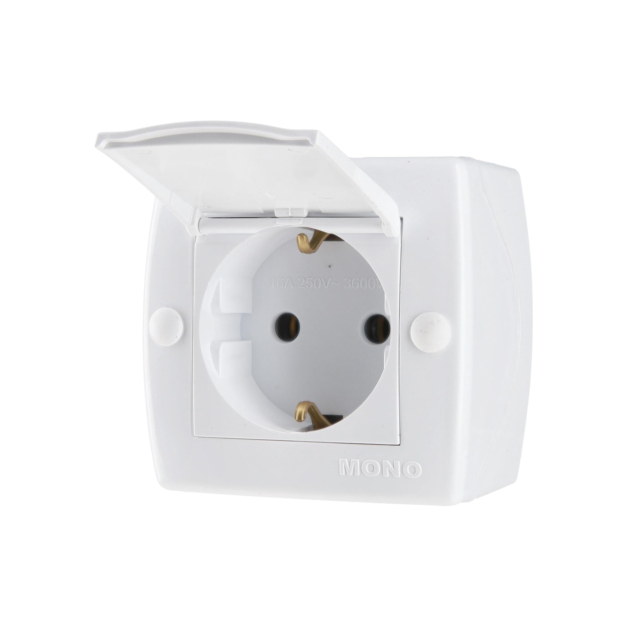 Розетка одинарна Mono Electric OCTANS з заземленням та кришкою (11628)