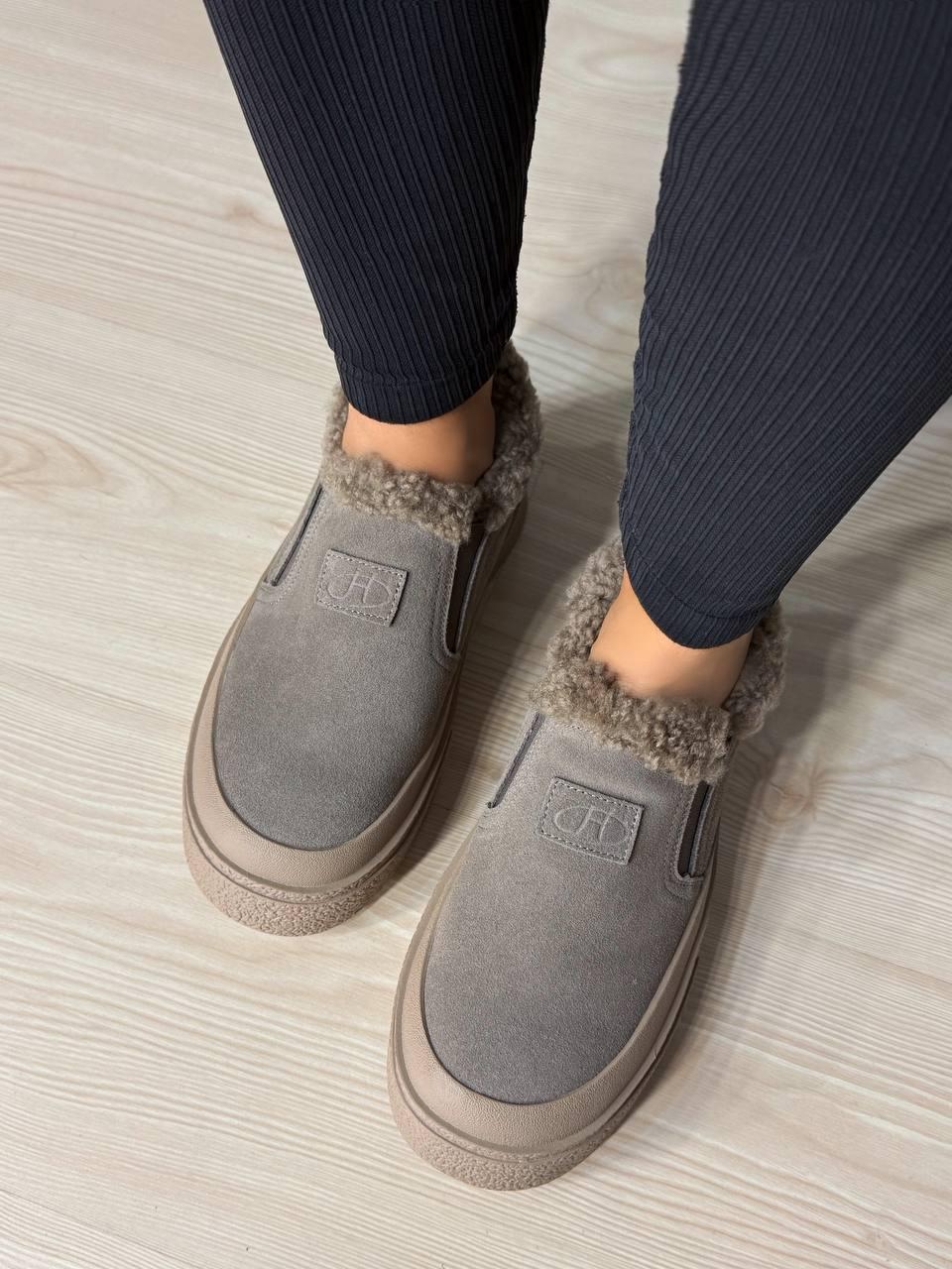 Черевики жіночі Hengji 660-6 замшеві кеди на хутрі р. 41 Бежевий (5796) - фото 5