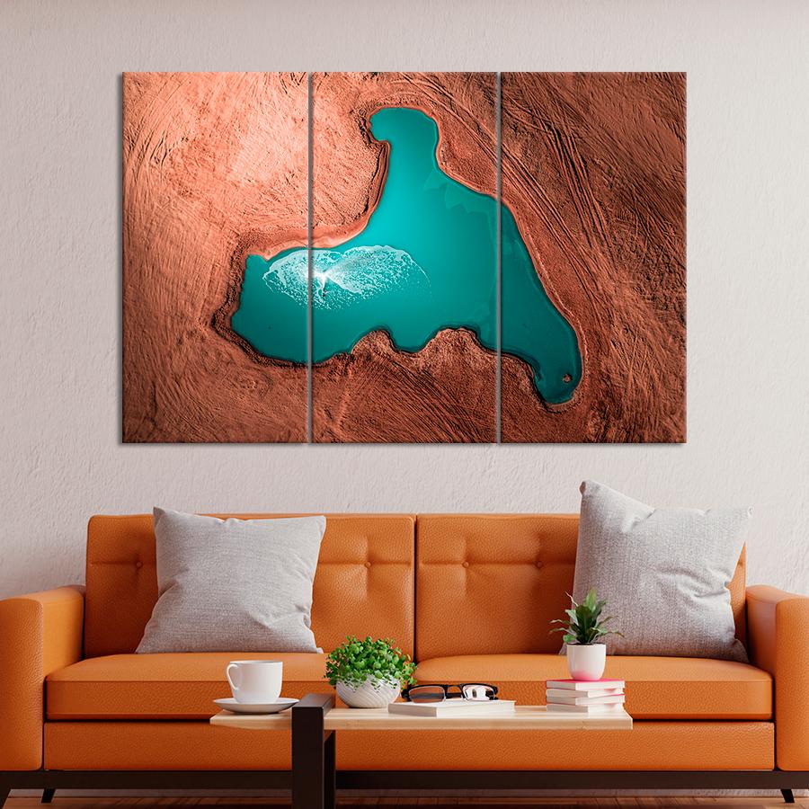 Картина природа Вид сверху на лазурное озеро 128x81 см (A1169-3)