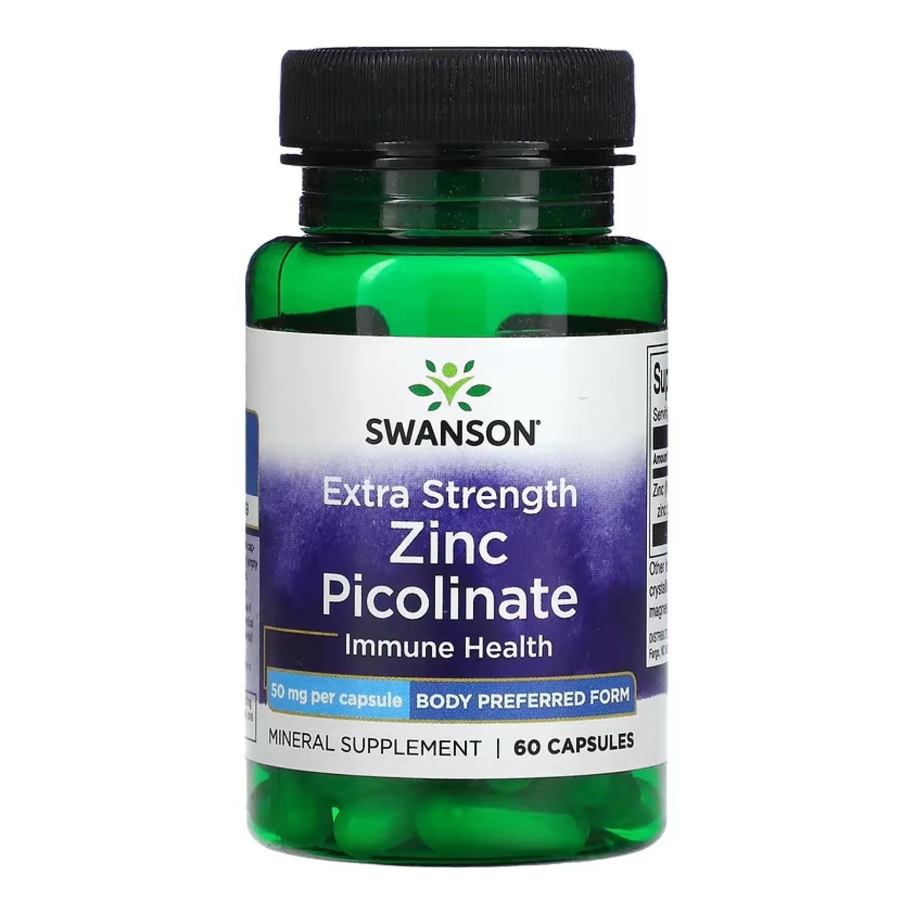 Пиколинат цинка Swanson Extra Strength Zinc Picolinate Body Preferred Form 50 мг 60 caps Пиколинат цинка Swanson Extra Strength Zinc Picolinate Body Preferred Form 50 мг 60 caps