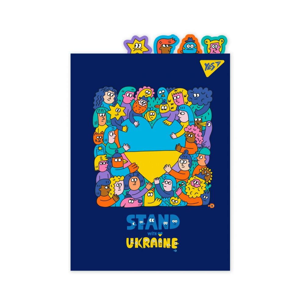 Папка-куток Yes Stand with Ukraine А4 з фігурними роздільниками Синій (492182)