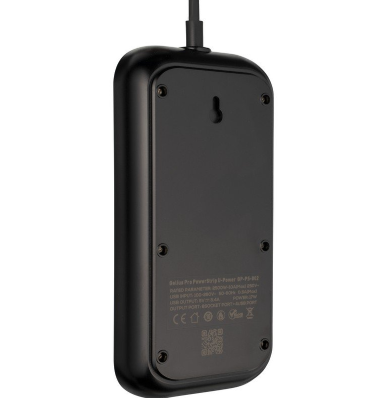 Фільтр мережевий Gelius U-Power GP-PS-002 6 220V Ports/4 USB Ports 3,4A 2 м Black - фото 6 Фільтр мережевий Gelius U-Power GP-PS-002 6 220V Ports/4 USB Ports 3,4A 2 м Black - фото 6