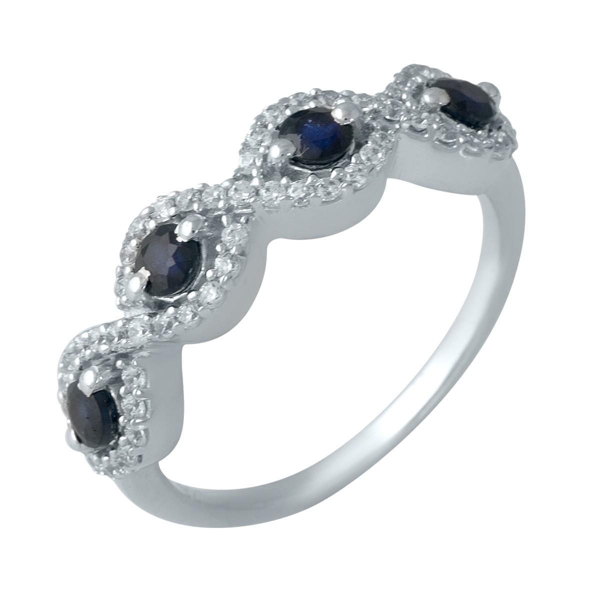 Кольцо серебряное с натуральным сапфиром 2,75 г р. 17 (1987612)