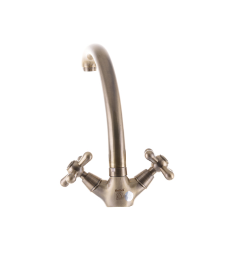 Змішувач для кухні Haiba DOMINOX-273 високий двовентильний латунь Бронза (b-HB0082) - фото 3