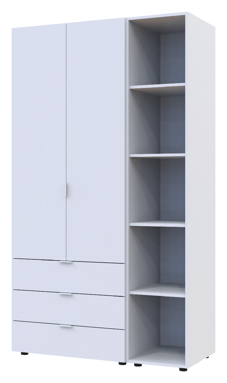 Комплект шаф для одягу Doros Гелар 115,7х49,5х203,4 см 2 шт. Білий (DRS-011176)