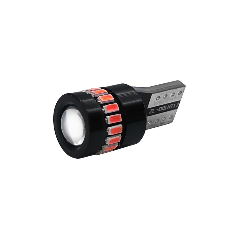 Лампа светодиодная W5W T10-4014-18SMD+3030 1SMD Canbus биполярная 12v Красный