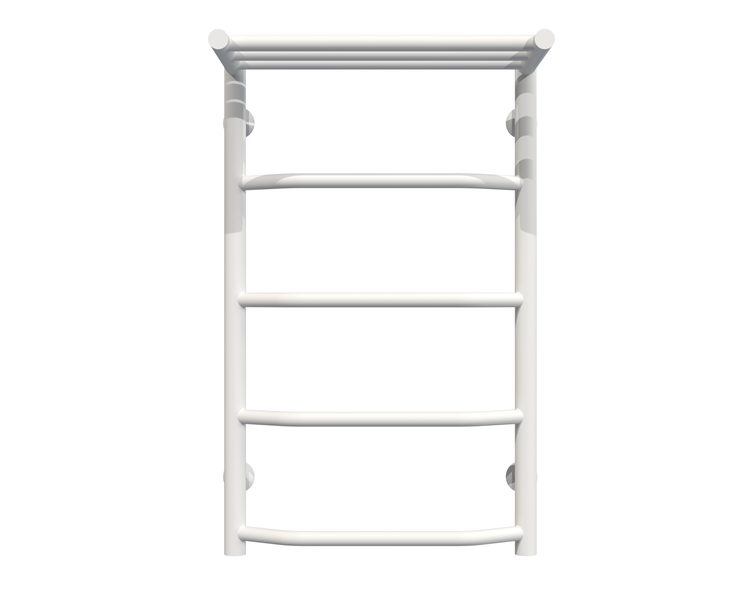 Полотенцесушитель водяной с полкой Deffi Трапеция П5 нижнее подключение нержавеющая сталь 400х700 мм Белый (C.TP.70.40.5.W.A)